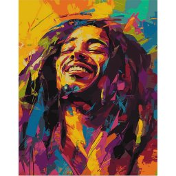 Set pictura pe numere, cu sasiu, Reggae street art, 40x50 cm