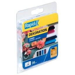 Rapid 5001377, set 36 de rezerve de lipici universale, colorate, Ø7 x 90 mm