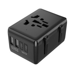 Incarcator de retea Adaptor pentru Priza 15W, 2xUSB-C, 2xUSB, EU, UK, AUS, US - (HHt204A) - Black