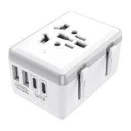 Incarcator de retea Adaptor pentru Priza 15W, 2xUSB-C, 2xUSB, EU, UK, AUS, US - (HHt204A) - White