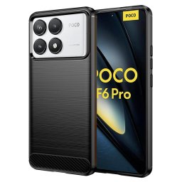 Husa Husa pentru Xiaomi Poco F6 Pro - Techsuit Carbon Silicone - Black
