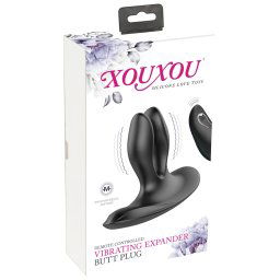 XOUXOU - vibrator anal dublu, reîncărcabil (negru)
