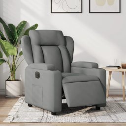 Fotoliu rabatabil electric, gri închis, material textil GartenMobel Dekor