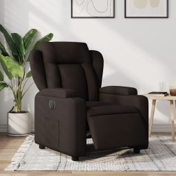 Fotoliu rabatabil electric, maro închis, material textil GartenMobel Dekor