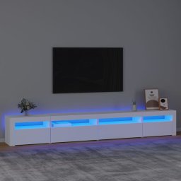 Comoda TV cu lumini LED, alb, 270x35x40 cm GartenMobel Dekor