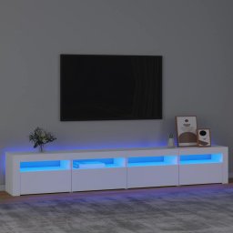 Comoda TV cu lumini LED, alb, 240x35x40 cm GartenMobel Dekor