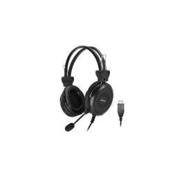 CASTI A4tech- cu fir- standard- utilizare multimedia- microfon pe brat- conectare prin USB 2.0- negru- HU-30-timbru verde 0.8 le