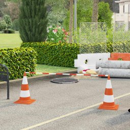 Bare retractabile de conuri de trafic 10 buc. 116-197 cm ABS GartenMobel Dekor
