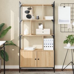 Biblioteca cu usi stejar sonoma 76,5x30x154,5 cm lemn compozit GartenMobel Dekor