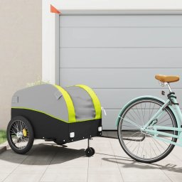 Remorca pentru biciclete, negru si verde, 45 kg, fier GartenMobel Dekor