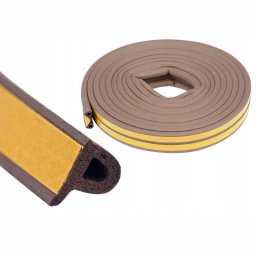 Set 3 buc, Banda autoadeziva pentru etansarea usilor si ferestrelor, Profil P, 9mm x 5.5mm, Rezistenta UV, Cauciuc EPDM, 6 m, Ma