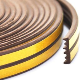Set 3 buc, Banda autoadeziva pentru etansarea usilor si ferestrelor, Profil E, 9mm x 4mm, Rezistenta UV, Cauciuc EPDM, 6 m, Maro
