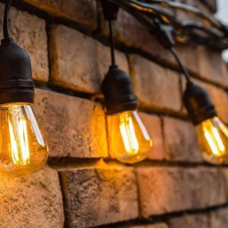 Pachet ghirlanda cu pendule 10m, E27, IP65 cu 10 becuri LED Filament Amber ST58 2W