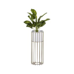 Ghiveci metalic de flori LOFT 55x20 cm auriu/alb