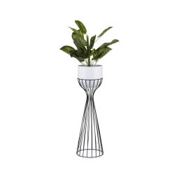 Ghiveci metalic de flori LOFT 68x20 cm negru/alb