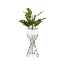 Ghiveci metalic de flori LOFT 46x20 cm auriu/alb