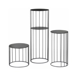 SET 3x Suport pentru flori LOFT negru