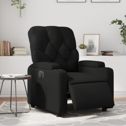 Fotoliu rabatabil electric, negru, piele ecologica GartenMobel Dekor