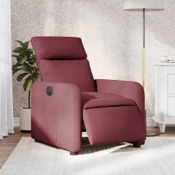 Fotoliu rabatabil electric, rosu vin, material textil GartenMobel Dekor
