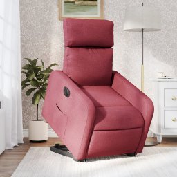 Fotoliu electric rabatabil cu ridicare, rosu vin, textil GartenMobel Dekor