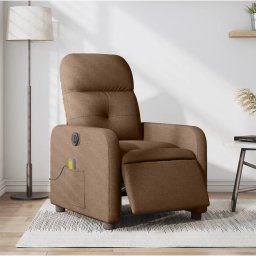 Fotoliu electric de masaj rabatabil, maro, textil GartenMobel Dekor