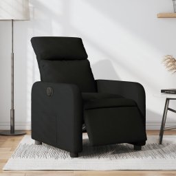 Fotoliu rabatabil electric, negru, material textil GartenMobel Dekor
