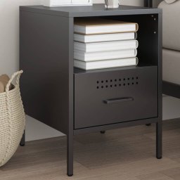 Noptiera, negru, 36x39x50,5 cm, otel laminat la rece GartenMobel Dekor