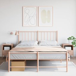 Noptiere, 2 buc., roz, 36x39x50,5 cm, otel laminat la rece GartenMobel Dekor