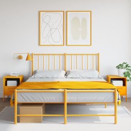 Noptiere 2 buc. galben mustar 36x39x50,5cm otel laminat la rece GartenMobel Dekor