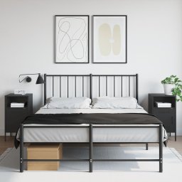 Noptiere, 2 buc., negru, 36x39x68 cm, otel laminat la rece GartenMobel Dekor