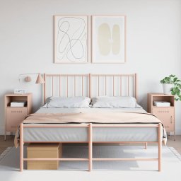 Noptiere, 2 buc., roz, 36x39x68 cm, otel laminat la rece GartenMobel Dekor