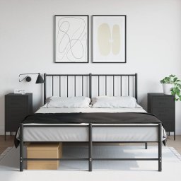 Noptiere, 2 buc., negru, 36x39x68 cm, otel laminat la rece GartenMobel Dekor