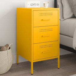 Noptiera, galben mustar, 36x39x68 cm, otel laminat la rece GartenMobel Dekor