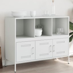 Dulap, alb, 100,5x39x79 cm, otel laminat la rece GartenMobel Dekor