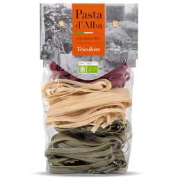 Paste tricolore tagliatelle BIO din grau dur, spanac si sfecla rosie Pasta d Alba