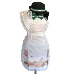 Set dezgatit mireasa 4 piese, model piersiciu, palarie neagra si bentita - ODIS407001