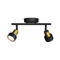 Spot Philips CONDUIT 2xGU10/5W/230V negru/alamă