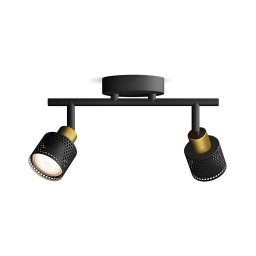 Spot Philips NIALL 2xGU10/5W/230V negru/alamă