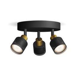 Spot Philips NIALL 3xGU10/5W/230V negru/alamă