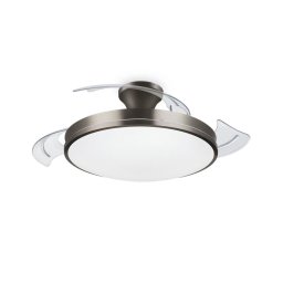 Philips Plafonieră LED cu ventilator, 35 W, 230 V, temperatură de culoare selectabilă 5500/4000/2700 K, telecomandă inclusă, finisaj nichel