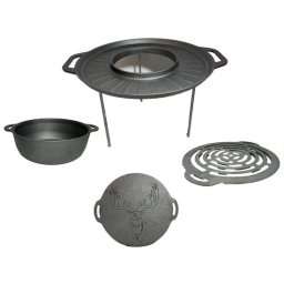 Disc pentru gratar, fonta, tip grill, cu picioare, set 4 piese, 49.5 cm GartenVIP DiyLine