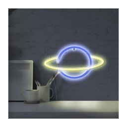Decorațiune LED neon de perete PLANET LED/3W/3xAA albastru/galben