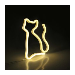 Decorațiune LED neon de perete CAT LED/3W/3xAA galben