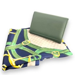Set Portofel Green piele naturala si Esarfa Matase