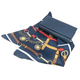 Portofel Navy Blue piele naturala Esarfa Borealy