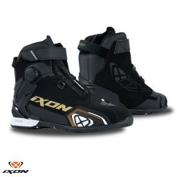 Ghete moto Roadster femei All Season Ixon model Bull 2 WP LS culoare: negru/alb/auriu (100% waterproof)