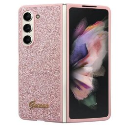 Husa Husă Guess Glitter Script pentru Samsung Galaxy Z Fold5, Roz
