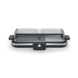 Gratar electric PG 8564, suprafata antiaderenta 30x50 cm, gatire rapida, potrivit pentru interior/exterior, temperatura reglabila, incalzire rapida, curatare usoara, material otel inoxidabil, 2300 W, Negru