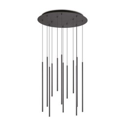 Suspensie modernă Filo Sp12, 23W LED, D:60 cm, H:86-150 cm, metal cu finisaj negru