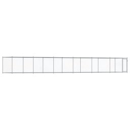 Cusca pentru caini cu usa, gri, 12x2x1,5 m, otel galvanizat GartenMobel Dekor